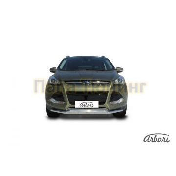 Защита передняя двойная 57-57 мм Slitkoff для Ford Kuga 2013- Защита передняя двойная 57-57 мм Slitkoff для Ford Kuga 2013-