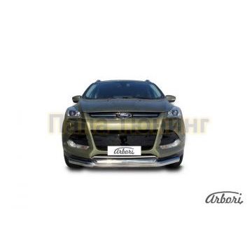 Защита передняя двойная 76-57 мм Slitkoff для Ford Kuga 2013- Защита передняя двойная 76-57 мм Slitkoff для Ford Kuga 2013-