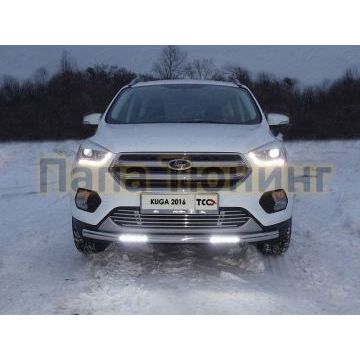 Защита переднего бампера с ДХО 60 мм ТСС для Ford Kuga 2016-