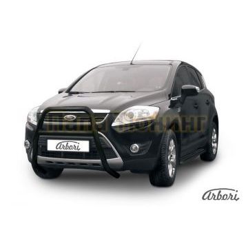 Кенгурин чёрная сталь высокий с перемычкой 57 мм Slitkoff для Ford Kuga 2008-2013 Кенгурин чёрная сталь высокий с перемычкой 57 мм Slitkoff для Ford Kuga 2008-2013