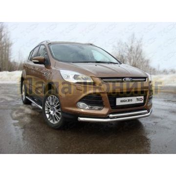 Защита передняя двойная 60-42 мм ТСС для Ford Kuga 2013-2016