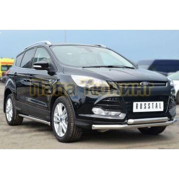 Защита передняя двойная d57-d57 РусСталь для Ford Kuga 2013-2016