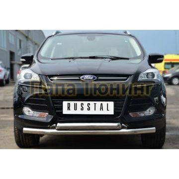 Защита передняя двойная d57-d57 РусСталь для Ford Kuga 2013-2016