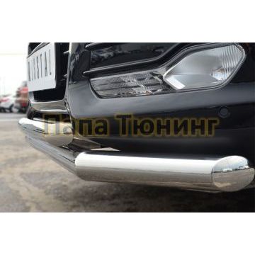 Защита передняя двойная d76-d57  секции-дуга РусСталь для Ford Kuga 2013-2016