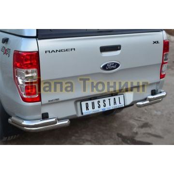 Защита задняя уголки d57 РусСталь для Ford Ranger 2012-2015