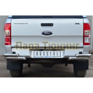 Защита задняя уголки d57 РусСталь для Ford Ranger 2012-2015