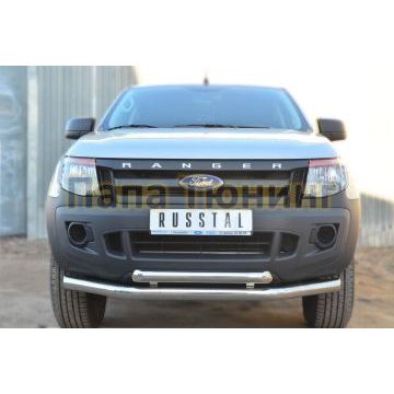 Защита передняя двойная d76-d57  РусСталь для Ford Ranger 2012-2015