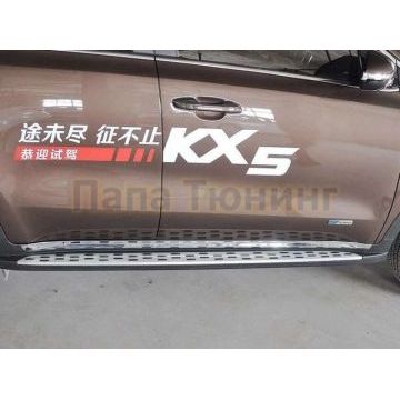 Пороги алюминиевые OEM-style для Kia Sportage 2016-2021