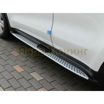 Пороги алюминиевые OEM-style с логотипом Sportage для Kia Sportage 2016-2021