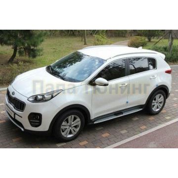Пороги алюминиевые OEM-style с логотипом Sportage для Kia Sportage 2016-2021