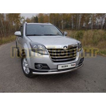 Защита переднего бампера 60 мм ТСС для Great Wall Hover H3 New 2014-2015