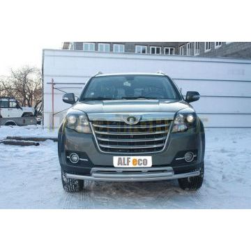 Защита передняя двойная 60-50 мм ALFeco для Great Wall Hover H3 2014-2017