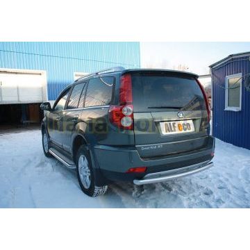 Защита заднего бампера 60 мм ALFeco для Great Wall Hover H3 2014-2017