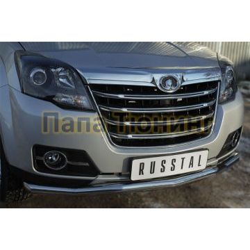 Защита переднего бампера волна d57 РусСталь для Great Wall Hover H3 2014-