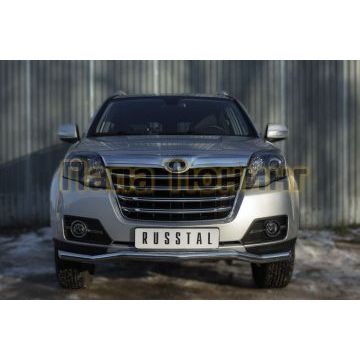 Защита переднего бампера волна d57 РусСталь для Great Wall Hover H3 2014-