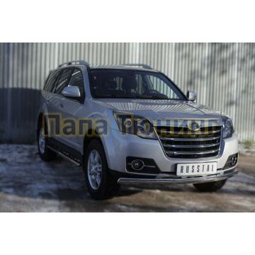 Защита передняя 75-42 дуга овал РусСталь для Great Wall Hover H3 2014-