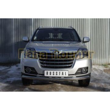 Защита передняя 75-42 дуга овал РусСталь для Great Wall Hover H3 2014-