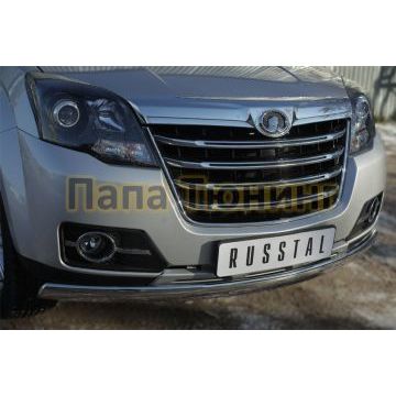 Защита передняя 75-42 дуга овал РусСталь для Great Wall Hover H3 2014-