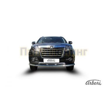 Защита переднего бампера 57 мм Slitkoff для Great Wall Hover H3 New 2014-2015