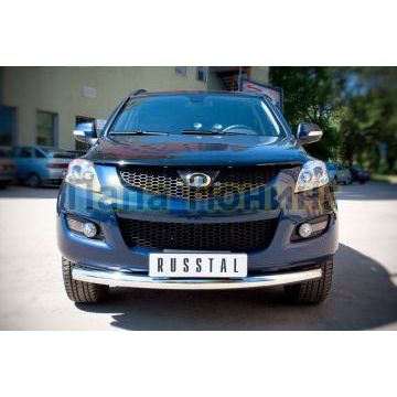 Защита переднего бампера d76 дуга РусСталь для Great Wall Hover H5 2011-2015
