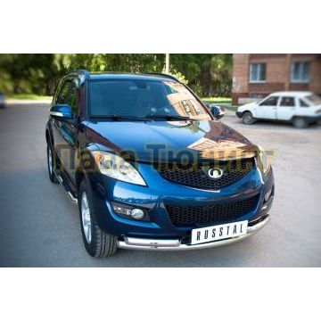 Защита передняя двойная d57-d57 РусСталь для Great Wall Hover H5 2011-2015