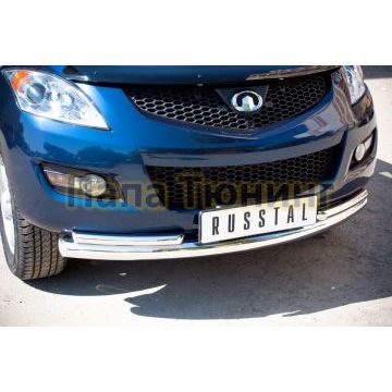Защита передняя двойная d76-d42 РусСталь для Great Wall Hover H5 2011-2015