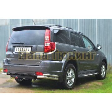 Защита задняя двойные уголки d57-d42 РусСталь для Great Wall Hover H3 2010-2014