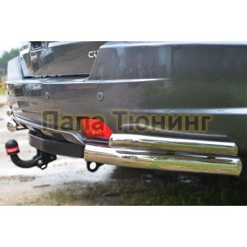 Защита задняя двойные уголки d57-d42 РусСталь для Great Wall Hover H3 2010-2014