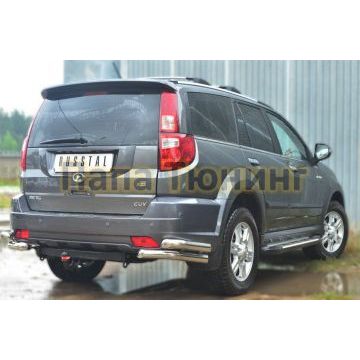 Защита задняя двойные уголки d57-d57 РусСталь для Great Wall Hover H3 2010-2014
