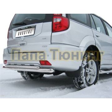 Защита заднего бампера двойная d57-d42 РусСталь для Great Wall Hover H3 2010-2014