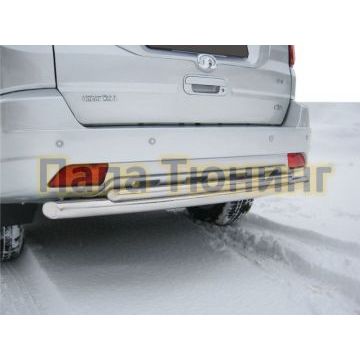 Защита заднего бампера двойная d76-d42 РусСталь для Great Wall Hover H3 2010-2014