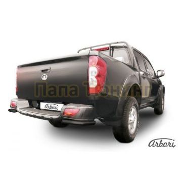 Защита задняя уголки чёрная сталь 42 мм Slitkoff для Great Wall Wingle 5 2011-2015 Защита задняя уголки чёрная сталь 42 мм Slitkoff для Great Wall Wingle 5 2011-2015