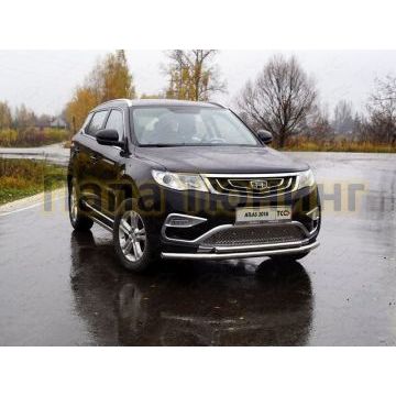 Защита передняя двойная 60-42 мм для Geely Atlas 2018-