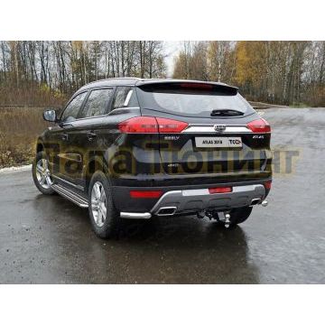 Защита задняя уголки 60 мм для Geely Atlas 2018-2024