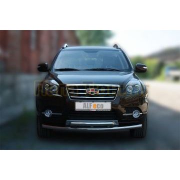 Защита передняя двойная 60-60 мм ALFeco для Geely Emgrand X7 2017-
