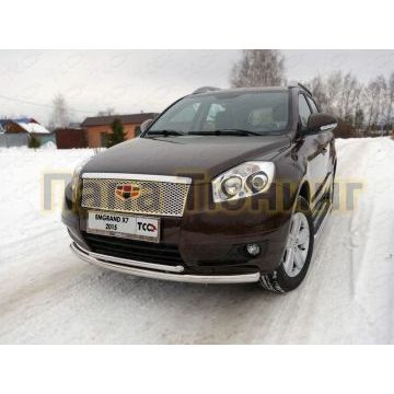 Защита передняя двойная 60-42 мм ТСС для Geely Emgrand X7 2013-2016