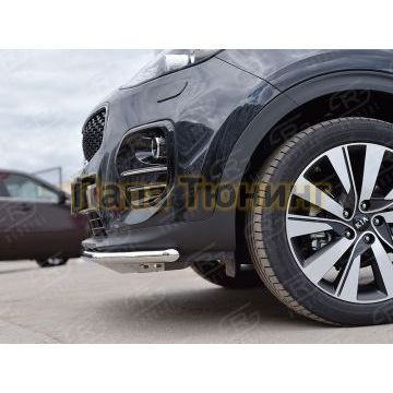 Защита переднего бампера d42 РусСталь для Kia Sportage 2016-2021