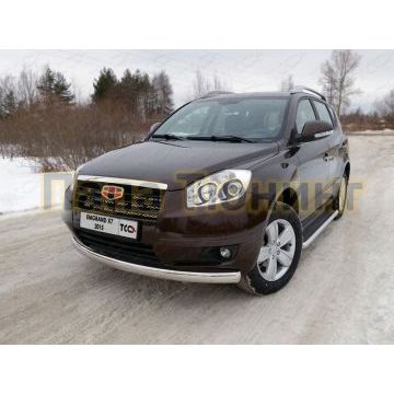 Защита передняя овальная 75-42 мм ТСС для Geely Emgrand X7 2013-2016