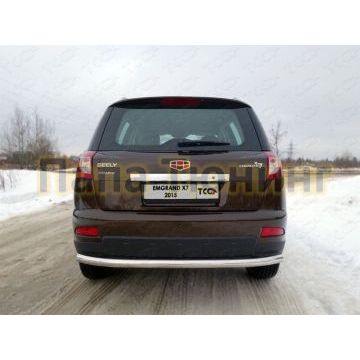 Защита заднего бампера 60 мм ТСС для Geely Emgrand X7 2013-2016