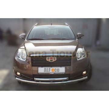 Защита передняя двойная 60-60 мм ALFeco для Geely Emgrand X7 2013-2016