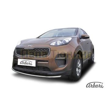 Защита переднего бампера 42 мм Slitkoff для Kia Sportage 2016-2018