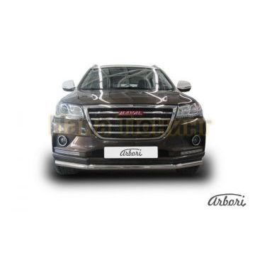 Защита переднего бампера 57 мм Slitkoff для Haval H2 2014-