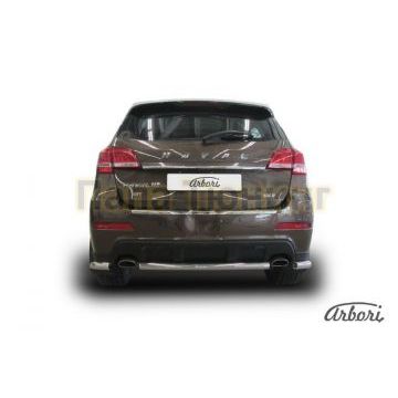 Защита заднего бампера короткая 57 мм Slitkoff для Haval H2 2014-