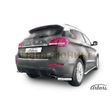 Защита задняя уголки 57 мм Slitkoff для Haval H2 2014-