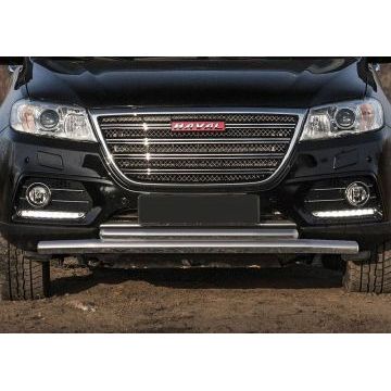 Защита передняя двойная 57-42 мм Rival для Haval H6 2014-