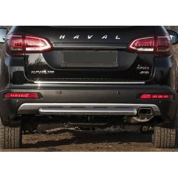 Защита заднего бампера 57 мм Rival для Haval H6 2014-