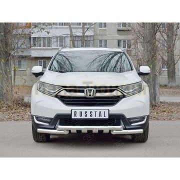 Защита переднего бампера Shark d57 РусСталь для Honda CR-V 2017-