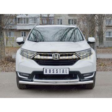 Защита передняя двойная дуга d57-d42 РусСталь для Honda CR-V 2017-