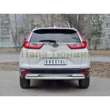 Защита заднего бампера двойная d57-d42 РусСталь для Honda CR-V 2017-
