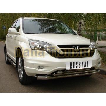 Защита передняя двойная d57-d42 РусСталь для Honda CR-V 2010-2012